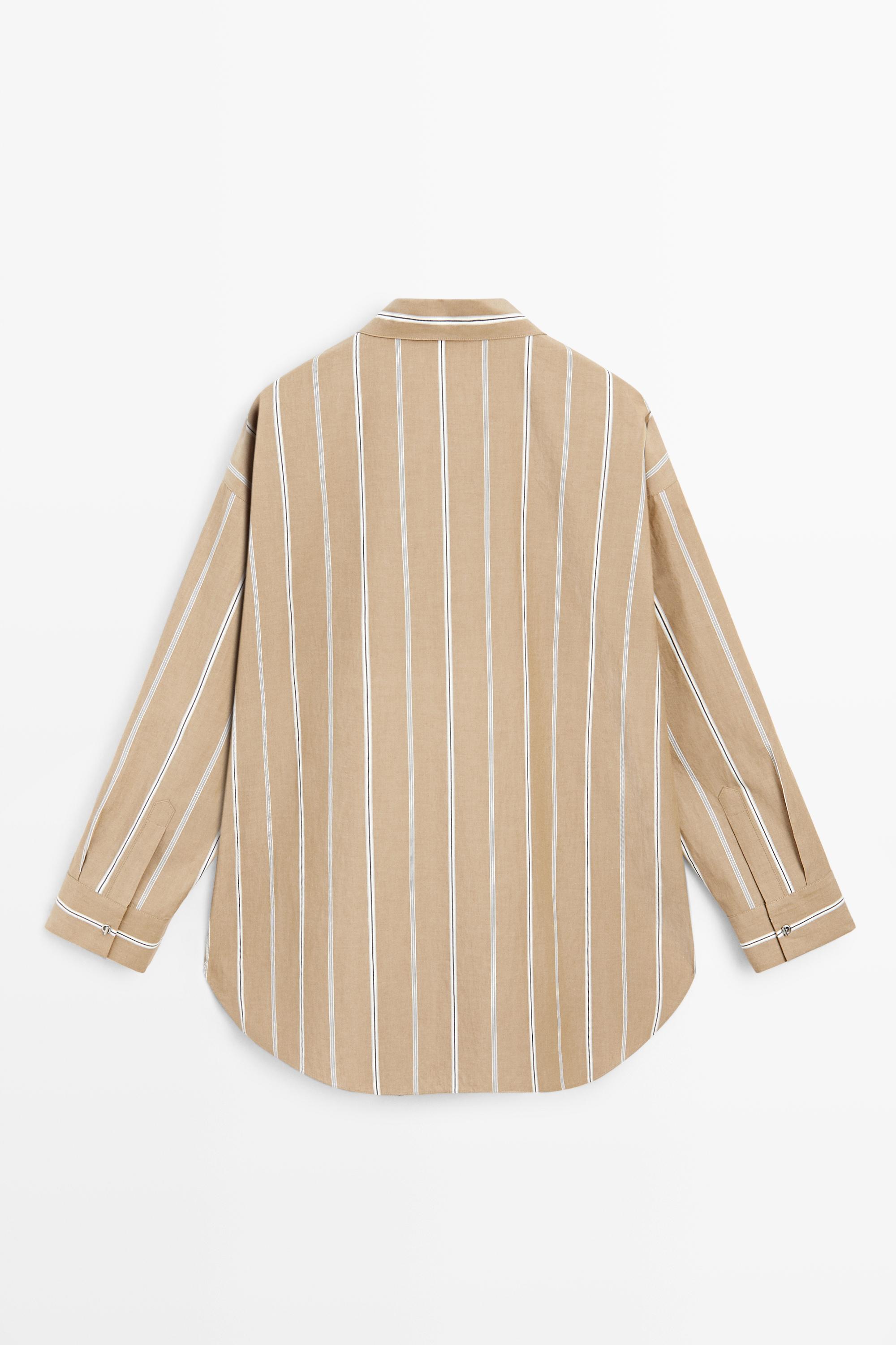 Striped shirt with button detail